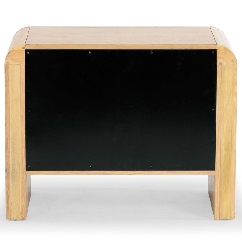 Katrina Wood 2 Drawer Nightstand, Natural