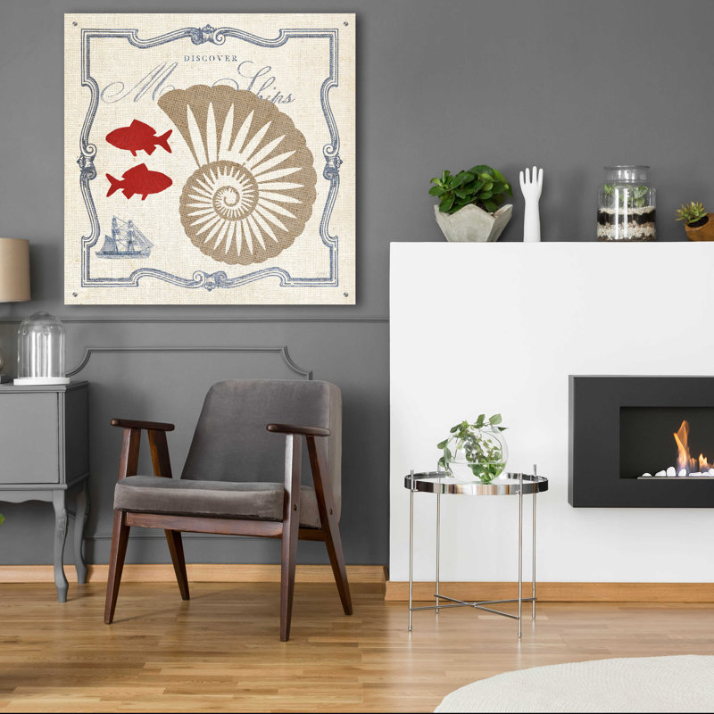 Beachcrest Home ™ «Pacific Nautilus» par Studio Mousseau, art mural en verre acrylique, H 36 po x l 36 po x P 0,2 po