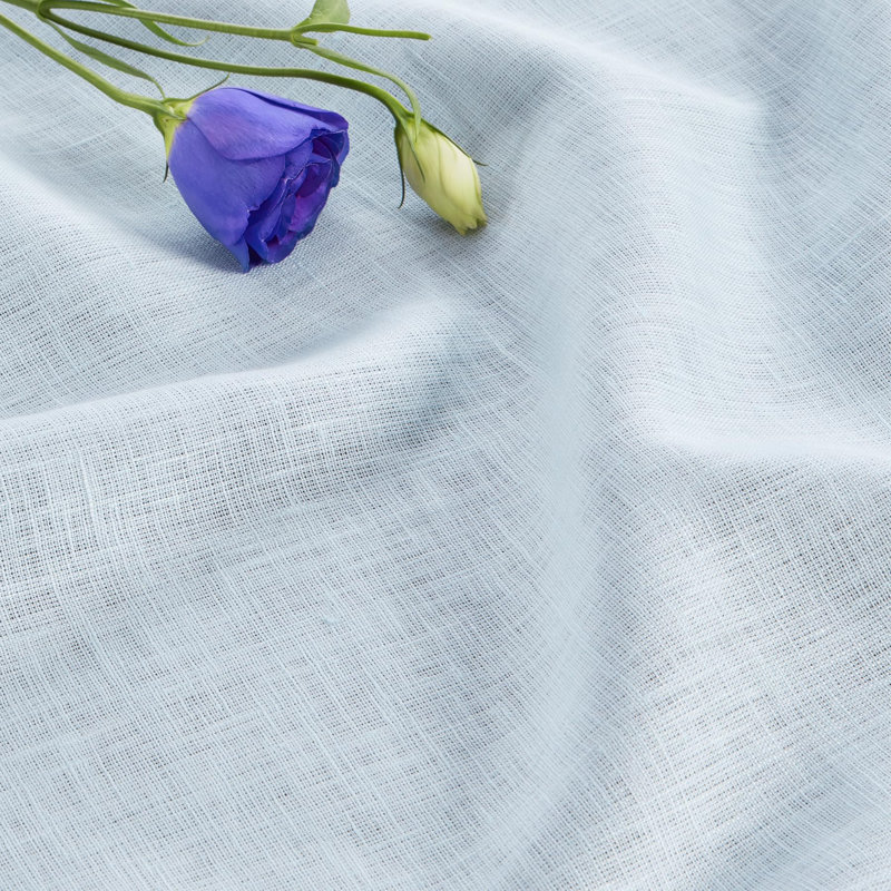 100% Pure Linen Tablecloth - Fete, 108" L x 60" W, Ice Water