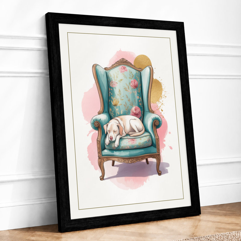 Wingback Comfort Eclectic - Framed Print, A2 - 59.4 x 42.0 cm, Black