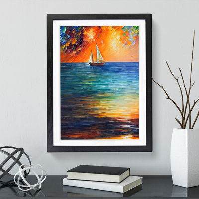 Boat At Sunset No.1 - Framed Print