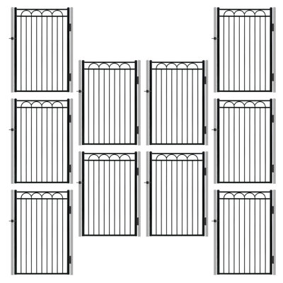 Heavy Duty 6FT Height x 4FT Width Arc Fence Gate, Anti-Rust Steel for Outdoor Fencing Barrier, Decorative Garden for Residential, Yard, Pool, Patio