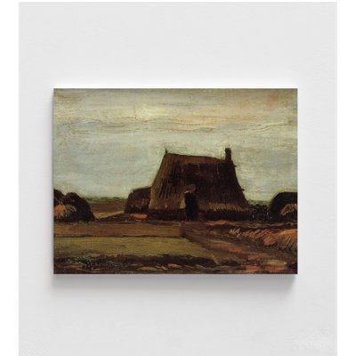Farm House With Peat Stacks By Vincent Van Gogh, Rural Scenery Print, Van Gogh House Art, Rustic Wall Decor, Van Gogh Painting Print