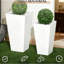 Deux pots de fleurs pour la décoration intérieure et extérieure, jardinières avec trous de drainage inférieurs empilables, espaces de bureau appropriés, paquet de 2 blanc, design, différents thèmes de pelouse idéaux-130755633