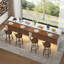 Grande table de bar imitation, table d'îlot avec lumières à DEL, mini bar autoportant à rayures en marbre mordern de 63 po avec grille, unité de bar pour la maison-1258530296
