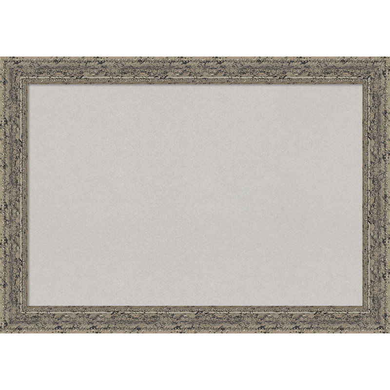 Panneau de liège en bois argenté vieilli Attic, tableau d'affichage en liège blanc, tableau d'organisation, tableau d'affichage