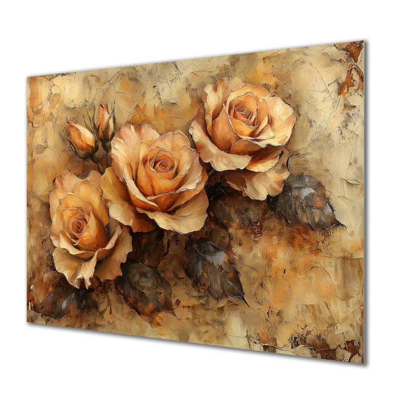 «Roses Earth Tones Blooms I - Roses», impression sur toile, H 12 po x l 20 po
