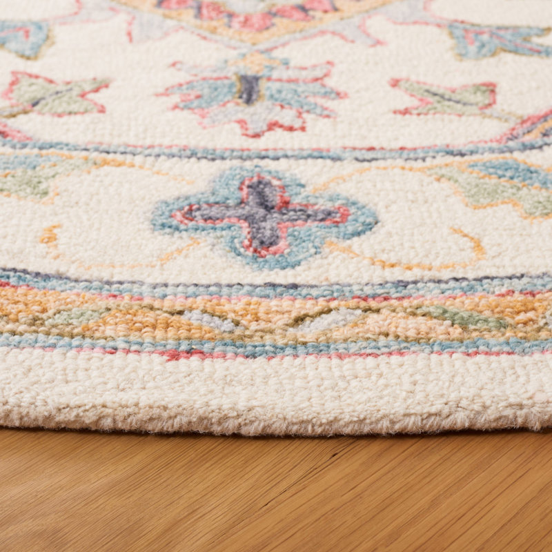 Tapis oriental en laine / coton / latex touffeté à la main Eli-Phoenix, Rond 6 pi