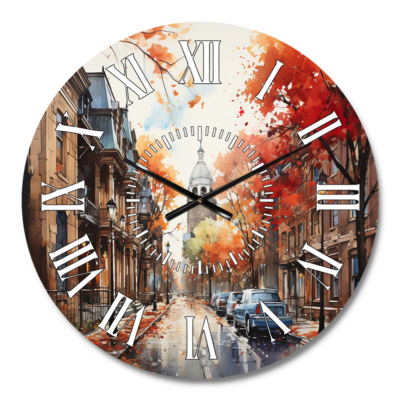 Horloge murale Old City Boston Views - Cityscapes, Médium