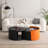 Nesting Coffee Table, Round Nesting Tables And End Tables For Small Space, Modern Side Tables With Extendable Sliding Tabletop For Living Room, Office, No Need Assembly-980037152