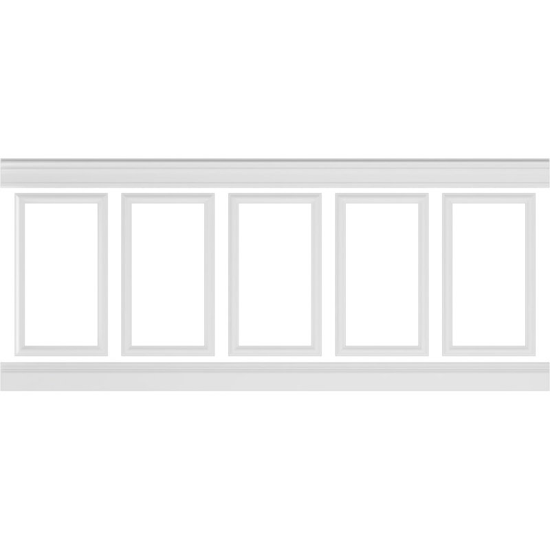 Adjustable White Polyurethane Traditional Wainscot Paneling Kit