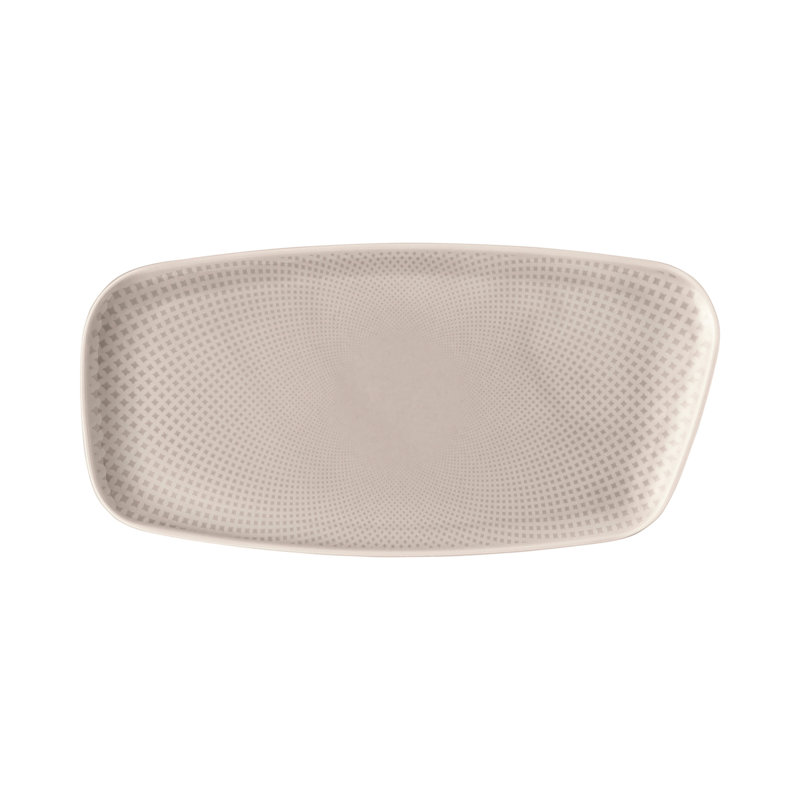 Junto Porcelain China Platter, 0.75" H x 6" W x 11.75" L, Pearl Gray