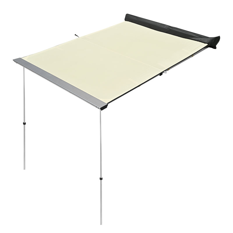 Auvent latéral escamotable manuel avec gris Yescom, H 78,74 po x l 55,12 po x P 44,88 po, Beige