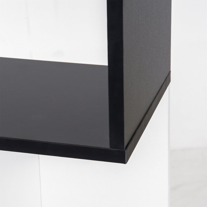 184.5cm H x 60cm W Geometric Bookcase, Black/White