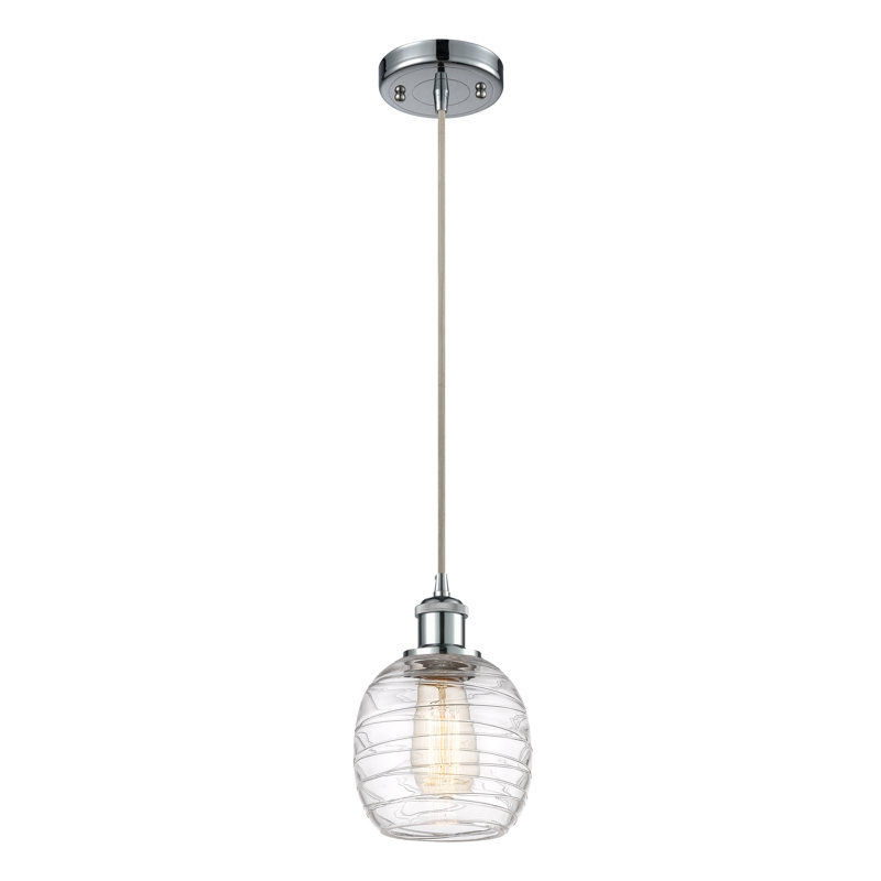 Luminaire suspendu simple à 1 lumière Amila, Chrome poli