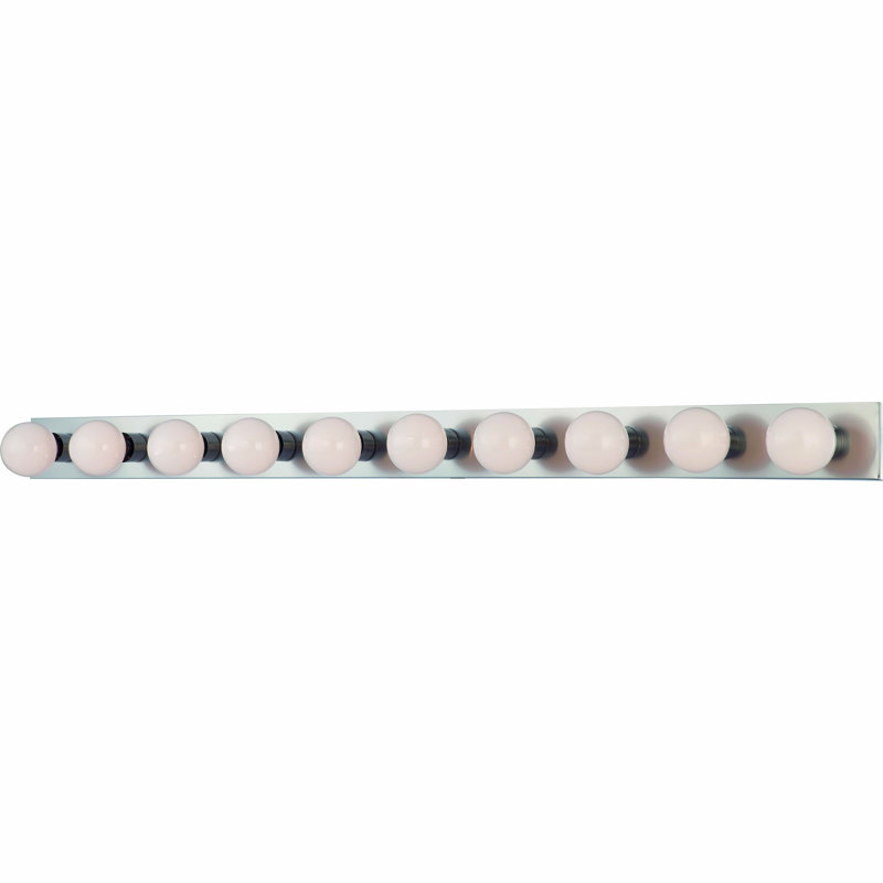 Janyiah 10-Light Indoor Chrome Wall Mount Vanity Light Bath Bar, Chrome