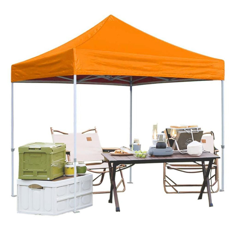 Amaziyah 96 Ft. W x 96 Ft. D Steel Pop-Up Canopy, Orange, 8ft x 8ft