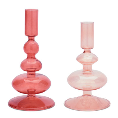 Multicolored Glass Taper Candle Holder