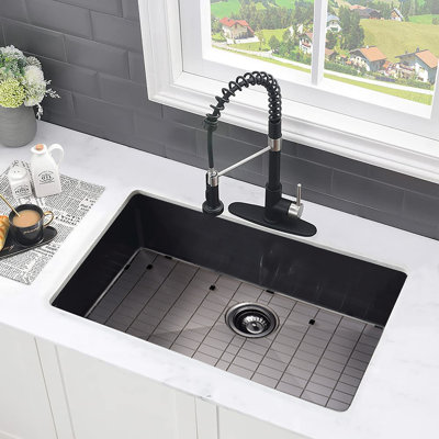 30" Kitchen Sink Undermount Stainless Steel - 18 Gauge, Soundproof, Heatproof, Stainproof, Scratchproof, Rustproof, Deep Basin, X Groove Drainage, 3.5" Drain Opening 30"X18" Sound & Heat , Stain,