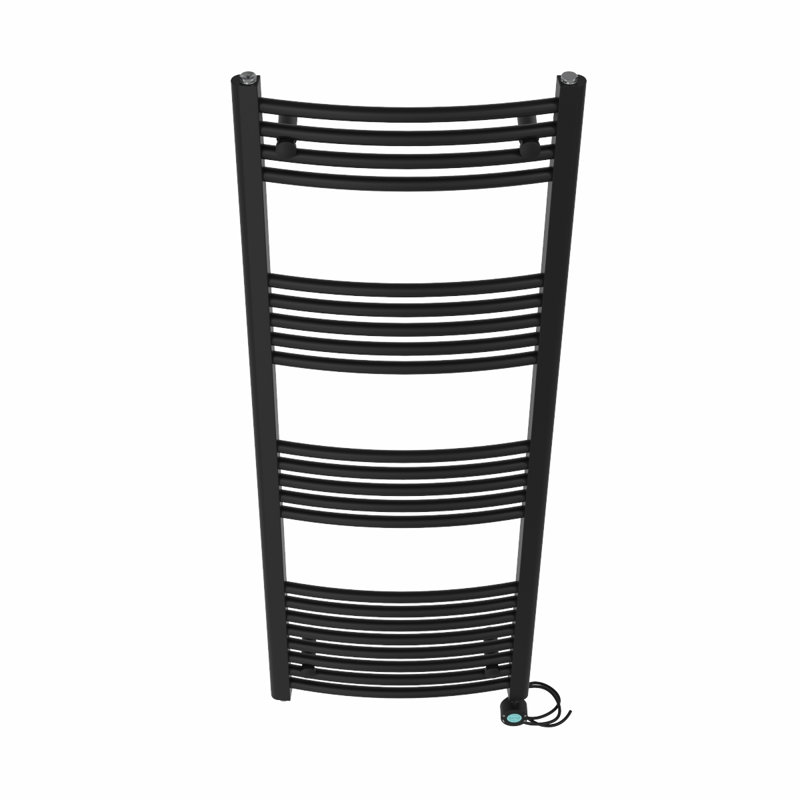 Curved Towel Rail Heated Towel Rails, Anthracite, 140cm H x 30cm W x 3.4cm D