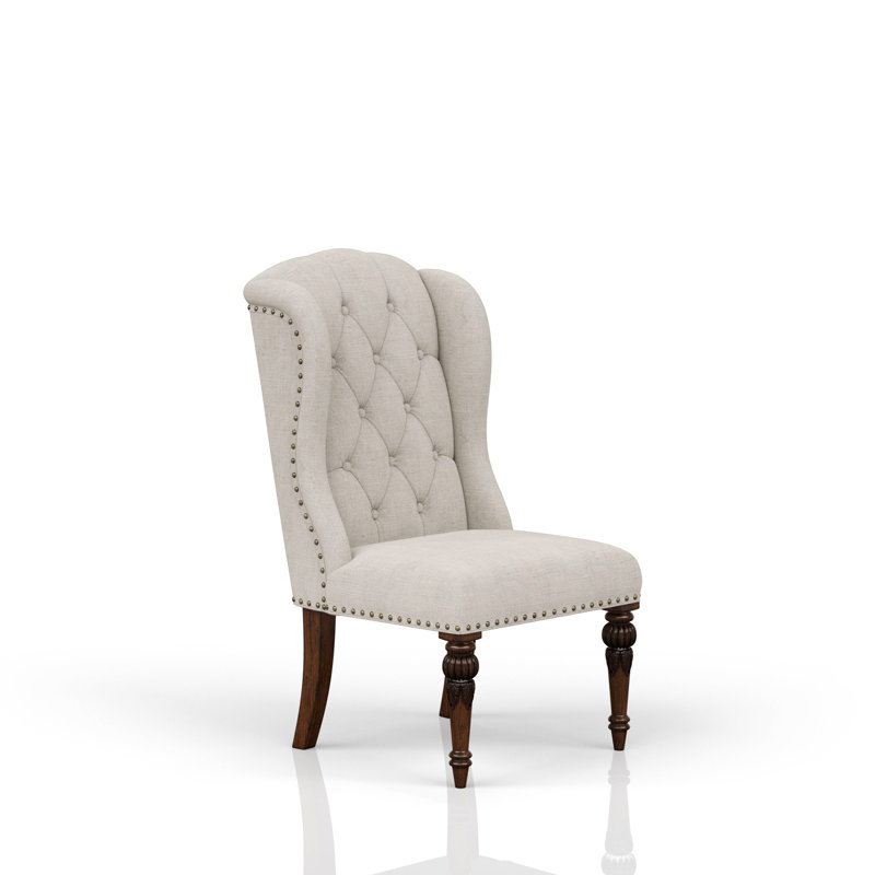 Fauteuil à oreilles rembourré pour l'hôte, gris, avec salle à manger d'hôte de qualité traditionnelle