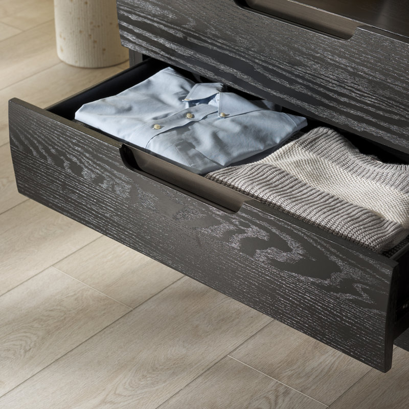 Beethoven Wood 6 Drawer Dresser, Black