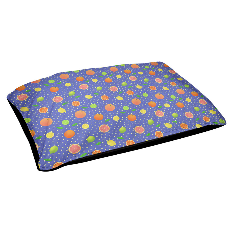 Coussin pour chien agrume fruit Byrge, Moyen (l 29,5 po x H 19,5 po x P 9,5 po), Bleu