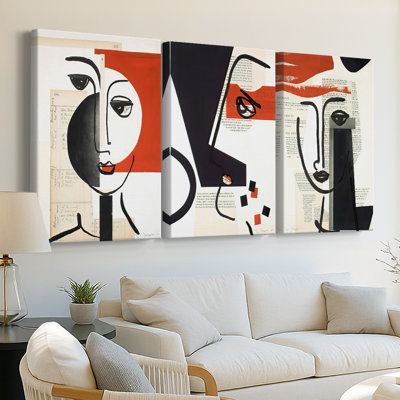 «Face of A Century IV», toile tendue sur mesure - 3 pièces