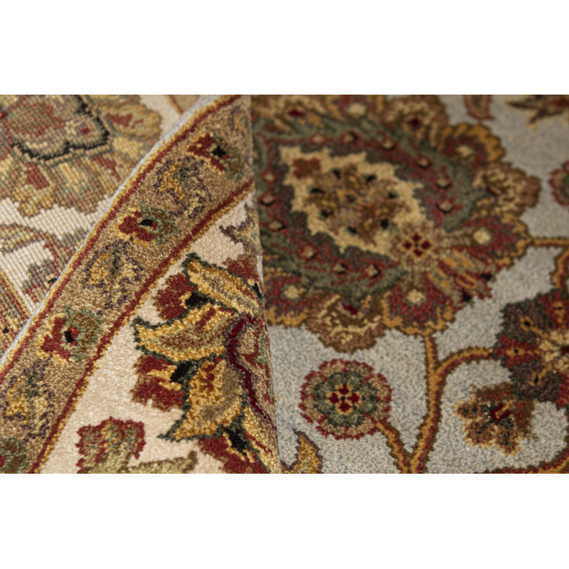 Trinity Hand-Knotted High-Quality Light Blue and Ivory Area Rug