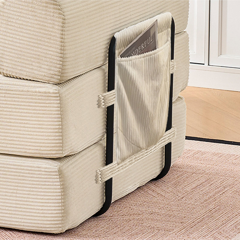 Space-saving Convertible Sofas, Corduroy Adjustable Couch For Home & Studio