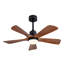 Ventilateur de plafond en bois massif noir antique pour l'espace extérieur avec télécommande et circulation d'air saisonnière