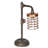 Mosche Industrial Metal Table Lamp with Caged Shade and Valve Accent - Vintage-Inspired, Rustic, Decorative, Steampunk-Style Desk Lamp for Home or Office Lighting
