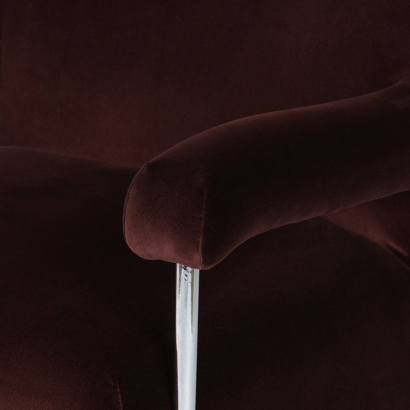 Gabriette Chair-Taupe Shearling, Surrey Plum Performance Velvet