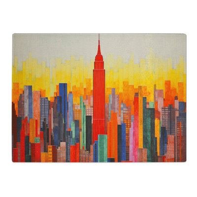 Skyline City Colour Field No.2  Glass Chopping Board