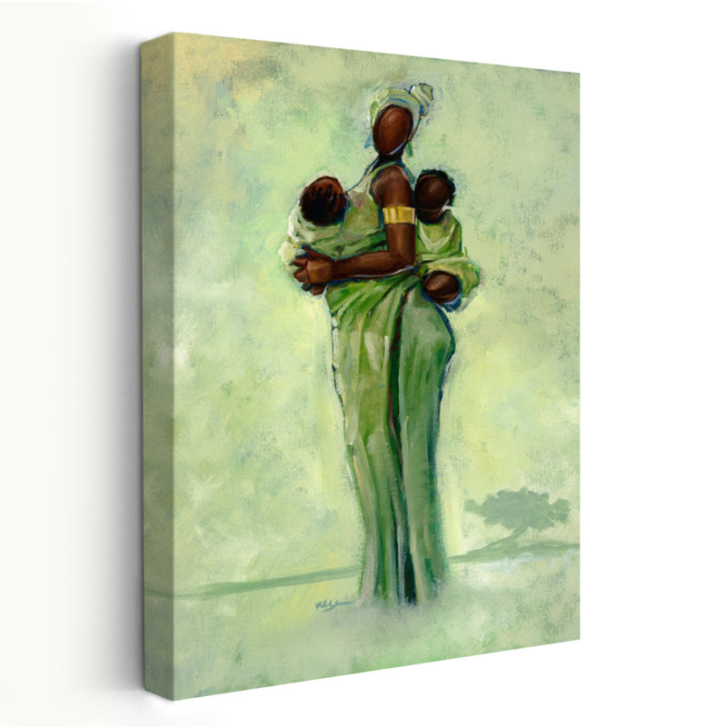 «Raising Two Nation» - art figuratif multicultural, H 48 po x l 32 po