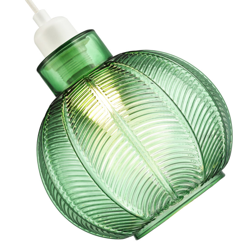 Aamiyah 21cm H Glass Bell Pendant Shade ( Screw On ), Green