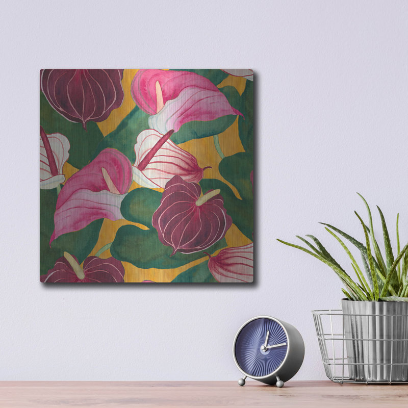 «Heavenly Divine - Anthuriums» par Carissa Luminess, H 12 po x l 12 po