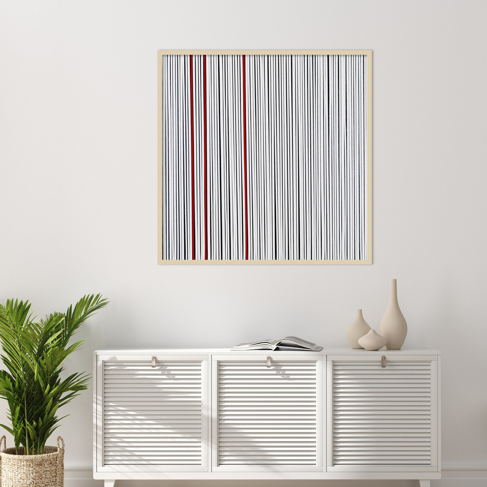 Mostly White Print by Alex Dunn, Brown, 41" H x 41" W x 1" D