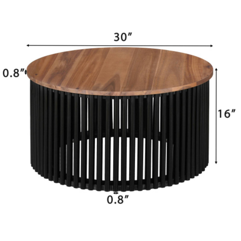 Table basse d'extérieur pour le patio, H 16 po x l 30 po x P 30 po