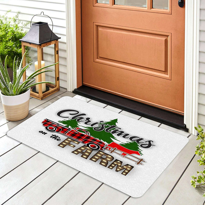 Paillasson en PVC durable pour Noël, 15,7 po x 27,6 po | Matériau 100% PVC, antidérapant | Conception festive des Fêtes, parfaite pour une utilisation intérieure et extérieure, facile à nettoyer, ajoute de la joie à votre entrée de maison