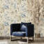 Papier peint peint auvent bleu-71349008