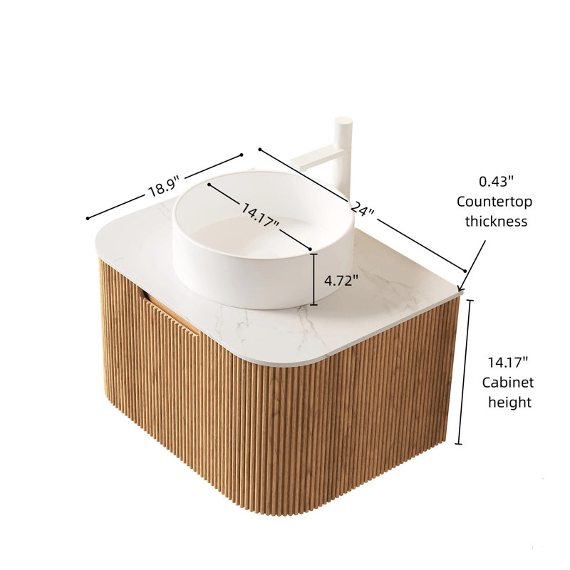 Meuble-lavabo flottant de luxe, 24, White