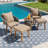 Luxurious 5-piece Patio Dining Set, Woven Pp Rope With Modern Steel Frame For Backyard And Poolside