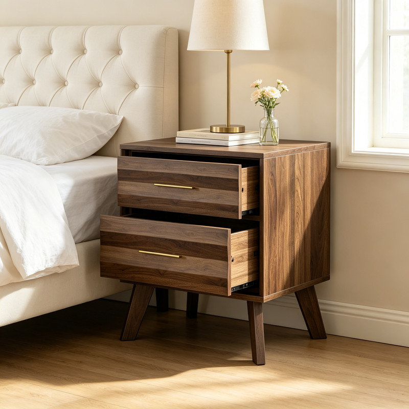Bedside Table, Walnut