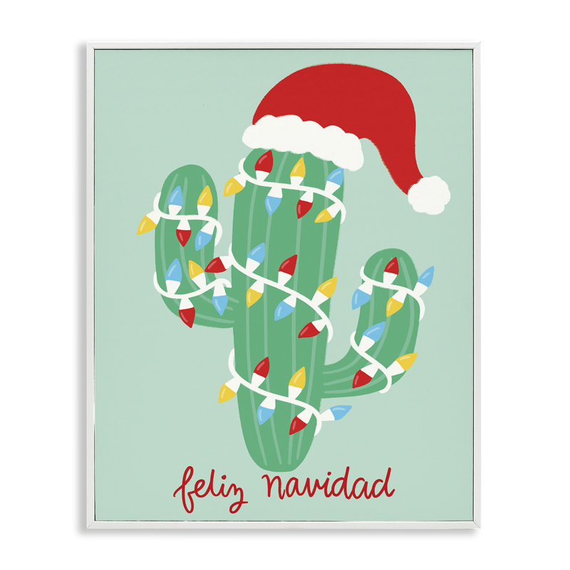 Cactus de Noël occidental, estampe numérique, design par Taylor Shannon Designs, H 30 po x l 24 po