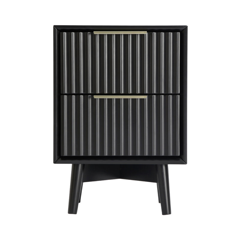 38cm W Bedside Table, Black