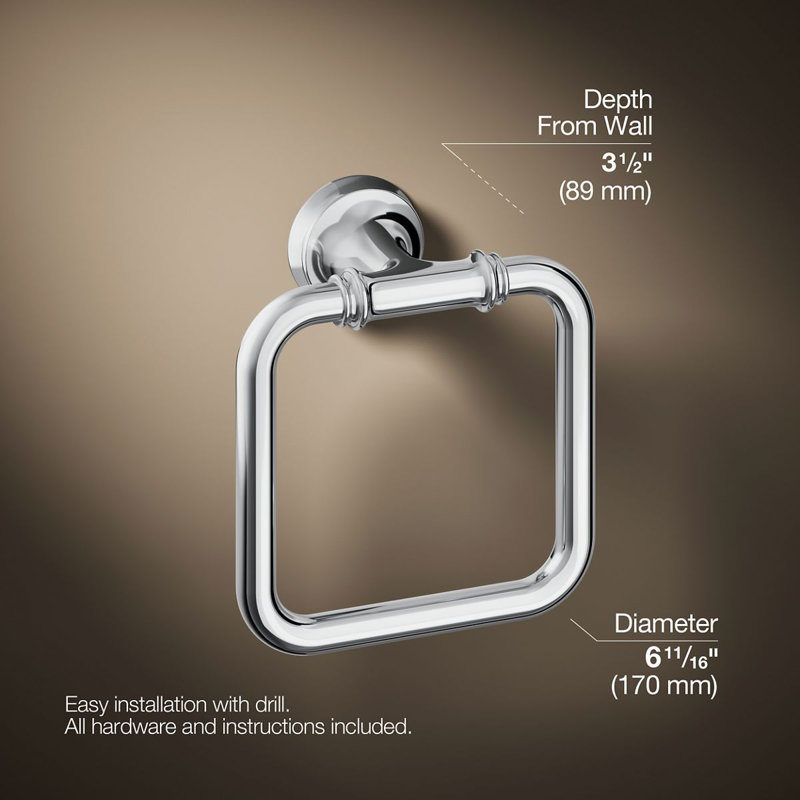 Bellera Towel Ring, Polished Chrome