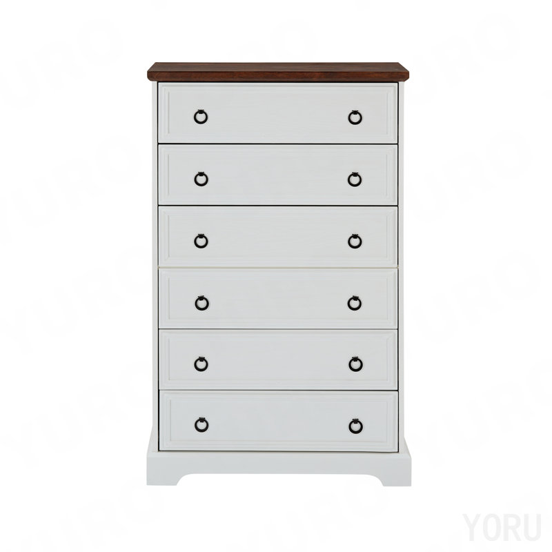 Commode 6 tiroirs, commode haute pour chambre à coucher - Standard, 48.03 cm H x 29.53 cm W x 15.75 cm D
