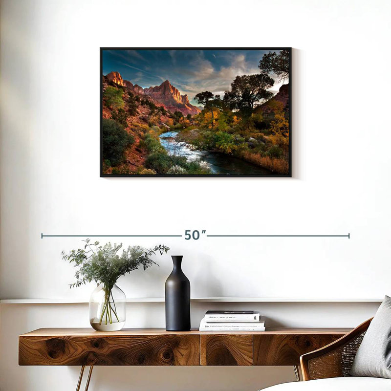 Paysage de Sion, Cadre flottant noir, 31 po x 21 po