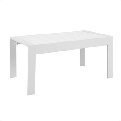 43" All-Weather Aluminum Patio Coffee Table, Modern Rectangle Outdoor Table